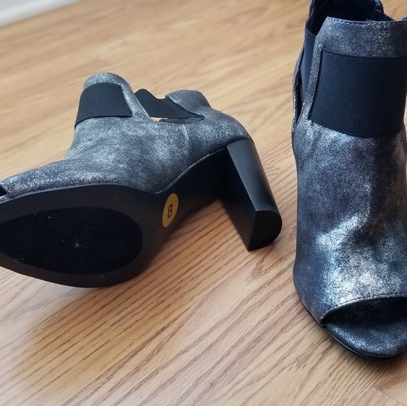 Kaari Blue Pewter Peep Toe Ankle Bootie - Picture 2 of 6